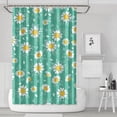 thumbnail image 1 of Turquoise Daisy Flower Yellow Centers Pattern Shower Curtain 72"x72" ,Bathroom Decorative Shower Curtains Set with 12 Hooks,Modern Waterproof Washable Shower Curtain, 1 of 6