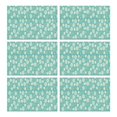 thumbnail image 1 of Turquoise Daisy Flower Yellow Centers Pattern Summer Placemats Table Placemats Set Of 6-Linen Kitchen Washable Placemats Table Mats 11.8"x17.7" Non-Slip Heat Resistant, 1 of 5