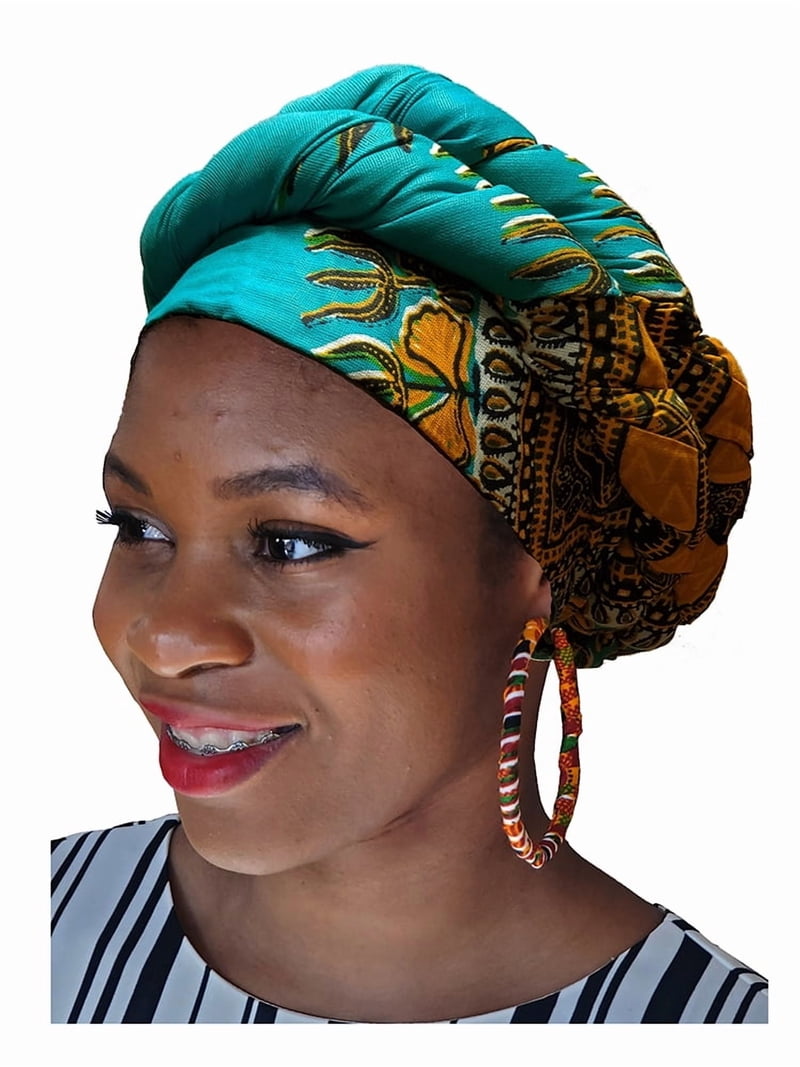 Turquoise Dashiki African Dashiki Print Ankara Modu Hat Pre  display picture 1