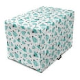 thumbnail image 1 of Turquoise Dog Crate Cover, Cartoonish Design Pattern with Flowers Garden Ornaments Pattern, Easy to Use Pet Kennel Cover Small Dogs Puppies Kittens, 7 Sizes, Seafoam and Dark Seafoam, by Ambesonne, 1 of 1