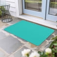 thumbnail image 1 of Turquoise Door Mat Indoor Outdoor, Modern Pure Turquoise Non Slip Welcome Mat with Rubber Backing, Absorbent Fabric Front Door Mats Entryway Rug for Home Patio Entrance 20"x31.5", 1 of 8