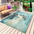 thumbnail image 1 of Turquoise Dragonfly Outdoor Rug 5x8 Ft, Non Slip Washable Area Rug, Country Gradient Black Animals Patio Rugs Carpet Runner, Large Floor Mat for Indoor/Outdoor Deck Porch Camping, 1 of 8