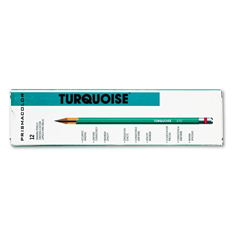 Turquoise Drawing Pencil, 2 mm, 4B, Black Lead, Turquoise Barrel, Dozen Turquoise Drawing Pencil, 2 mm, 4B, Black Lead, Turquoise Barrel, Dozen
