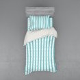 thumbnail image 1 of Turquoise Duvet Cover Set, Dots Rounds and Stipes with Thick Borders Vintage Retro Textured Image, Bedding Set with Shams and Fitted Sheet, 3 Sizes, by Ambesonne, 1 of 3