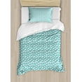 thumbnail image 1 of Turquoise Duvet Cover Set, Retro Vintage 60s 50s Inspired Geometric Polka Dots Romantic Art Print, Decorative 2 Piece Bedding Set with 1 Pillow Shams, Twin Size, White and Pale Blue, by Ambesonne, 1 of 3