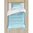 thumbnail image 1 of Turquoise Duvet Cover Set Twin Size, Heart Shape Rain Droplets on Crystal Clear Window Glass Pure Love Valentines Romantic, Decorative 2 Piece Bedding Set with 1 Pillow Sham, Blue, by Ambesonne, 1 of 3