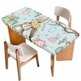 thumbnail image 1 of Turquoise Easter Bunny Table Cloths for 6 Foot Rectangle Tables, Spring Easter Eggs Floral Wooden Patio Waterproof Elastic Fitted Tablecloths, Washable Rectangular Table Cover for Camping, 1 of 8