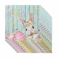 thumbnail image 1 of Turquoise Easter Cloth Napkins, Spring Easter Bunny Eggs Floral Wooden Washable and Reusable Dinner Napkins Set of 8, Table Napkin for Kitchen Party Birthday Wedding Hotel Housewarming 20"x20", 1 of 9