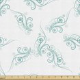 thumbnail image 1 of Turquoise Fabric by the Yard Upholstery, Swirling Flowers Branches Fresh Botanical Curvy Ornamental Lines Springtime Art, Decorative Fabric for DIY and Home Accents, 10 Yards, Turquoise by Ambesonne, 1 of 4