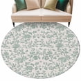 thumbnail image 1 of Turquoise Farmhouse Round Area Rug 5ft Washable Large Round Rug for Living Room, Soft Circle Rugs for Dining Room, Vintage Flower Leaf Botanical Plant Floor Carpet for Bedroom Entryway Office, 1 of 9