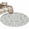 thumbnail image 1 of Turquoise Farmhouse Round Rug 3ft Area Rug Washable Soft Non-Slip 3' Circle Low Pile Rugs Vintage Flower Leaf Botanical Plant Carpet for Bedroom Living Room Entryway Home Office Dining Room, 1 of 9