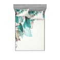 thumbnail image 1 of Turquoise Fitted Sheet & Pillow Sham Set, Flowers Buds Leaf at the top Left Corner Season Celebrating Theme, Decorative Printed 6 Piece Bedding Decor Set, Full, Teal Pale Green, by Ambesonne, 1 of 3