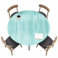 thumbnail image 1 of Turquoise Fitted Tablecloth with Elastic Edged, Round Table Cloth for Dining Table, Modern Abstract Art Ombre Striped Waterproof Oil Proof Table Cover for Indoor Outdoor 36"-44", 1 of 8