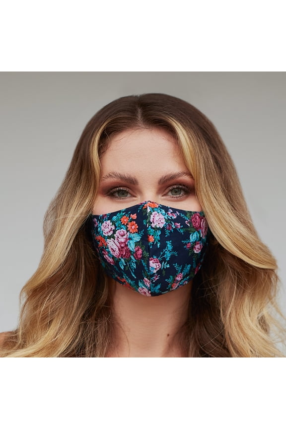 Turquoise Floral Face Mask