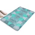 thumbnail image 1 of Turquoise Floral and Petal Flannel Non Slip Door Rugs,Washable Door Mats Indoor,Decorative Door Mats,Dirt-Resistant and Absorbent Doormat for Entrance,Bedroom,Kitchen,Bathroom,23.5"x16", 1 of 5