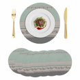 thumbnail image 1 of Turquoise Floral Round 15 Inch Placemats Set of 6, Modern Farmhouse Leaves Gray Striped HeatResistant Non Slip Place Mats for Dining Table, Wipeable Braided Kitchen Table Mats for Housewarming, 1 of 9