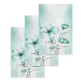 thumbnail image 1 of Turquoise Flowers Kitchen Dish Towels for Drying Dishes Set of 3, Farmhouse Gradient Floral Plants Waffle Weave Microfiber Hand Tea Bathroom Towels Quick Dry & Absorbent Towel 15.7x23.6, 1 of 7