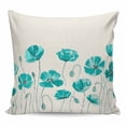 thumbnail image 1 of Turquoise Flowers Pillow Covers 20x20 Inch Decorative Throw Pillow Cover, Spring Retro Watercolor Botanical Floral Sofa Pillowcases Accent Cushion Case Home Decor Bedroom Living Room, 1 of 6
