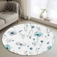 thumbnail image 1 of Turquoise Flowers Round Area Rug 4 FT, Non Slip Indoor Outdoor Rug, Farmhouse Spring Botanical Floral Washable Soft Circular Carpet Non-Shedding Floor Mat for Coffee Table Nursery Foyer Balcony, 1 of 8