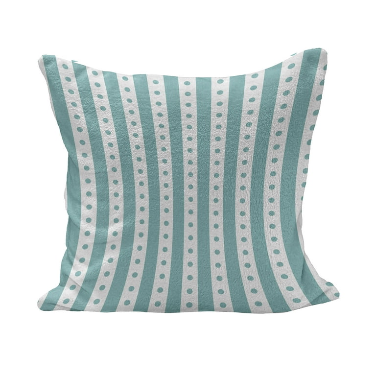 Turquoise fluffy pillow top