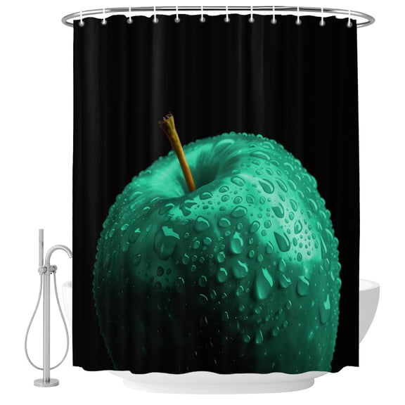 Turquoise Fruit Shower Curtain for Bathroom, Berry Drops Modern Classic Waterproof Cloth Fabric Bathroom Accessories Set with 9 Rust Proof Plastic Hooks, 36"x72"