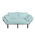 thumbnail image 1 of Turquoise Futon Couch, Dots Rounds and Stipes with Thick Borders Vintage Retro Textured Image, Daybed with Metal Frame Upholstered Sofa for Living Dorm, Loveseat, Mint Green and White, by Ambesonne, 1 of 4
