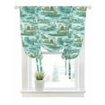 thumbnail image 1 of Turquoise Garden Tie Up Curtains for Window, Thermal Insulted Balloon Shade Adjustable Rod Pocket Curtains Valance Panels for Kitchen Bathroom Cafe 42 x 54 Modern Art Building Rock Landscape, 1 of 6
