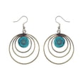 thumbnail image 1 of Turquoise Gemstone Dangle Earring for Women, Handmade Designer Earrings, Silver Plated Fashion Jewelry for Gifts, 1 of 5