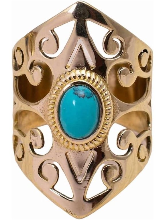 Turquoise Gemstone Ring, Natural Turquoise Ring, December Birthstone, Mandala Design Ring, Womens Ring, Gold Micron Ring, 925 Sterling Silver, Handmade Jewelry, Bohemian Ring, Engagement Ring