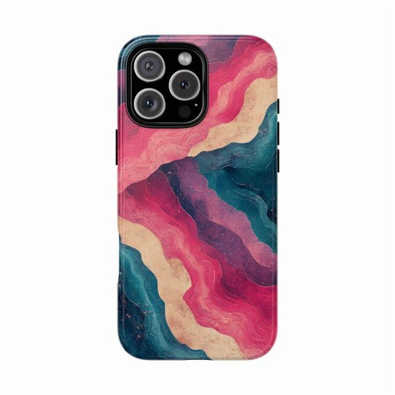 Turquoise Geode iPhone Case Pink Wave Marble Abstract Art for iPhone 17 16 15 14 13 12 11 Pro Max