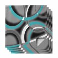 thumbnail image 1 of Turquoise Geometric Cloth Napkins, Grey Classic Abstract Lines Striped Washable and Reusable Dinner Napkins Set of 4, Table Napkin for Kitchen Party Birthday Wedding Hotel Housewarming 20"x20", 1 of 8