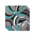 thumbnail image 1 of Turquoise Geometric Cloth Napkins Set of 4 Reusable Dinner Napkins, Grey Classic Abstract Lines Striped Cocktail Napkin Washable Table Napkins for Wedding/Holiday Party/Baby Shower 20"x20", 1 of 7