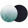 thumbnail image 1 of Turquoise Geometric Coasters Set of 2, Absorbent Coasters for Drinks, Modern White Stripe Distortion Art Coaster for Desk Coffee Table Protection, Home Decor House Warming Gifts 4", 1 of 8