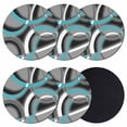 thumbnail image 1 of Turquoise Geometric Coasters Set of 6, Absorbent Coasters for Drinks, Grey Classic Abstract Lines Striped Coaster for Desk Coffee Table Protection, Home Decor House Warming Gifts 4", 1 of 8