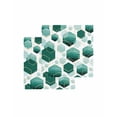thumbnail image 1 of Turquoise Geometric Kitchen Dish Towels for Drying Dishes Set of 2, Gold White Hexagon Modern Waffle Weave Microfiber Terry Hand Tea Bathroom Towels Quick Dry & Absorbent Towel 12x12, 1 of 7