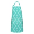 thumbnail image 1 of Turquoise Geometric Quatrefoil Pattern Apron-Garden Aprons for Women with Pockets-Cotton Linen Waterproof Kitchen Cooking Gardening Aprons Adjustable for Kitchen,Cooking,BBQ and Salon 33x27 Inch, 1 of 7