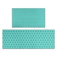 thumbnail image 1 of Turquoise Geometric Quatrefoil Pattern Kitchen Rugs Sets Of 2,Anti Fatigue Kitchen Mat Rugs Non Slip Washable,Decorative Kitchen Floor Mats for Kitchen,Sink,Laundry,17"x30"+17"x47", 1 of 7