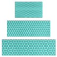 thumbnail image 1 of Turquoise Geometric Quatrefoil Pattern Kitchen Rugs Sets Of 3,Kitchen Runner Rugs Non Skid Washable,Decorative Kitchen Floor Mats for Kitchen,Sink,Laundry,17"x30"+ 17"x47" + 17"x59", 1 of 6