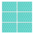 thumbnail image 1 of Turquoise Geometric Quatrefoil Pattern Summer Placemats Table Placemats Set Of 6-Linen Kitchen Washable Placemats Table Mats 11.8"x17.7" Non-Slip Heat Resistant, 1 of 5