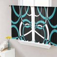thumbnail image 1 of Turquoise Geometric Semi Sheer Curtains 45 Inch Length 2 Panels Set, Modern Abstract Aesthetic Striped Art Sheer Kitchen Curtain Privacy Voile Window Curtain for Living Room Bedroom Rod Pocket Drapes, 1 of 7