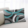 thumbnail image 1 of Turquoise Geometric Standard Size Pillow Cover,Pillowcase Protectors with Zipper,Decorative Throw Pillow Case Cover,Grey Classic Abstract Lines Striped Pillow Shams for Couch Sofa 20x26Inch, 1 of 8