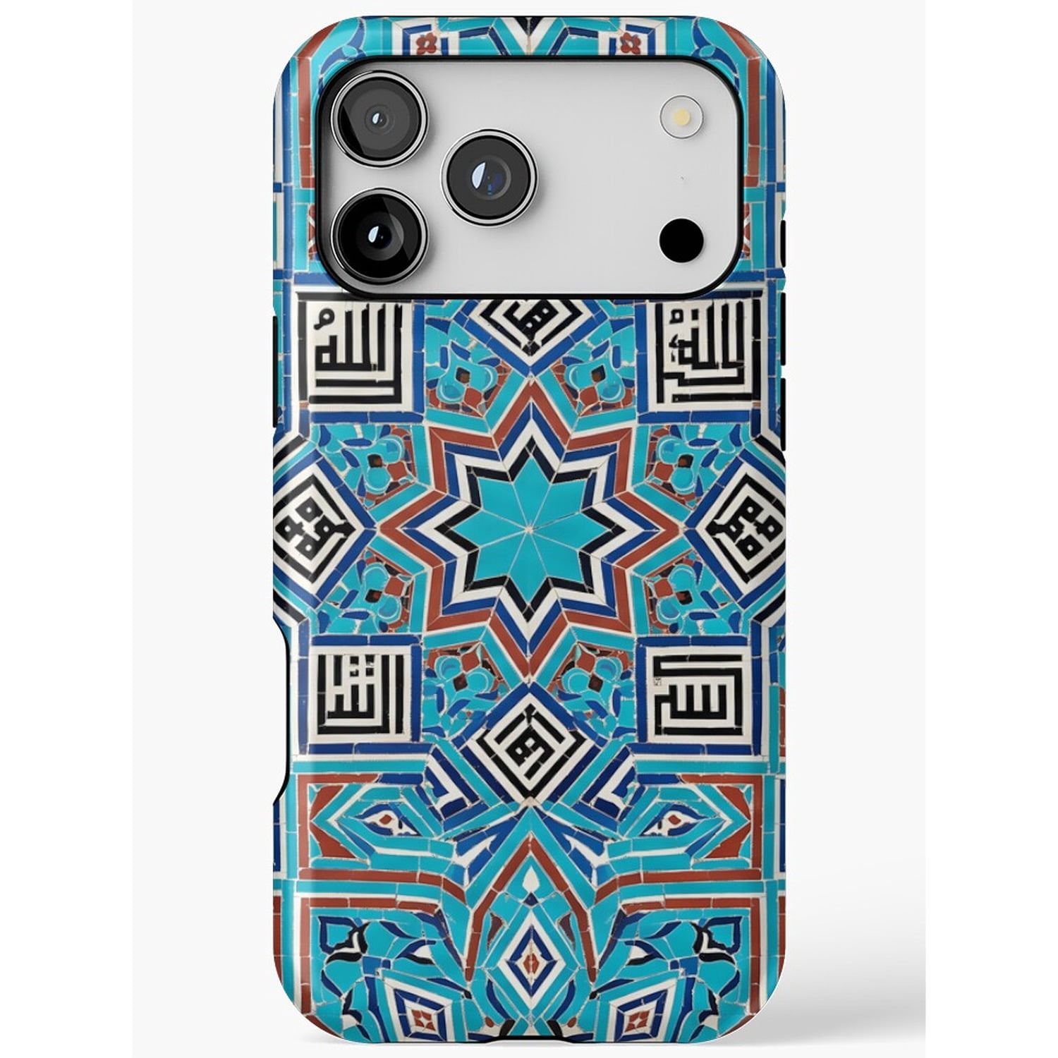 Turquoise Geometric Tile and Arabic Calligraphy Tough Case for Apple ...