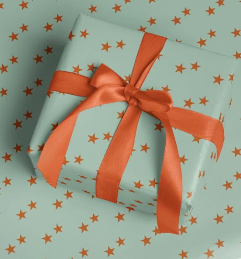 Turquoise Gift Wrap, Showgirl Inspired Wrapping Paper, Holiday Gift ...