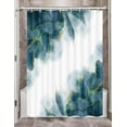 thumbnail image 1 of Turquoise and Gold Marble Camper Shower Curtain for Travel Trailer Bathroom, Modern Abstract Camping Narrow Fabric Shower Curtains Set, Happy Camp Decor Accessories with Hooks 47X64 Inch, 1 of 5