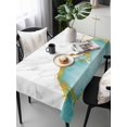 thumbnail image 1 of Turquoise Gold Marble Tablecloth Rectangle Table Cloths 54x108, Waterproof Tablecloth Outdoor Table Cloth, Modern Abstract Marble Crack Texture Washable Table Cover for Kitchen Dinning Party, 1 of 8