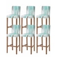 thumbnail image 1 of Turquoise Gray Bar Stool Covers Set of 6, Farmhouse Abstract Gradient Aesthetic Stretch Washable Bar Chair Covers with Backs, Removable Pub Counter Height Chair Cover for Kitchen Dining Room Cafe, 1 of 7