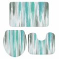 thumbnail image 1 of Turquoise Gray Bath Mat 3 Piece Bathroom Rug Set, Farmhouse Abstract Gradient Aesthetic Non Slip Bath Rug Contour Mat and Toilet Lid Cover, Absorbent Shower Mats Soft Bath Rugs and Mats Sets, 1 of 8