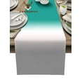 thumbnail image 1 of Turquoise Gray Gradient Table Runner Home Wedding Table Flag Mat Table Centerpieces Decoration Party Dining Long Tablecloth, 1 of 6