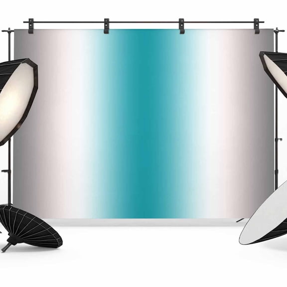 Turquoise Gray Ombre Backdrop for Photography,Fabric Photo Background Backdrop,Farmhouse Teal Gradient Modern Art Photo Booth Background for Portrait Photoshoot Video Wedding Decoration Banner 7x5ft