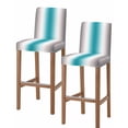 thumbnail image 1 of Turquoise Gray Ombre Bar Stool Covers Set of 2, Farmhouse Teal Gradient Modern Art Stretch Washable Bar Chair Covers with Backs, Removable Pub Counter Height Chair Cover for Kitchen Dining Room Cafe, 1 of 7
